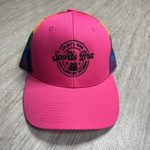 The Sports Bra Sports Bar Portland Oregon LGBTQ Pink Rainbow Snapback Hat Cap